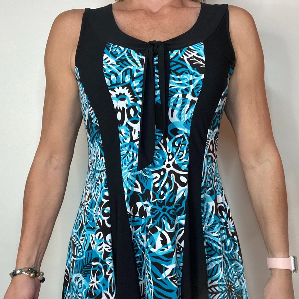 Blouse, Tank, Blue & Black, Soft